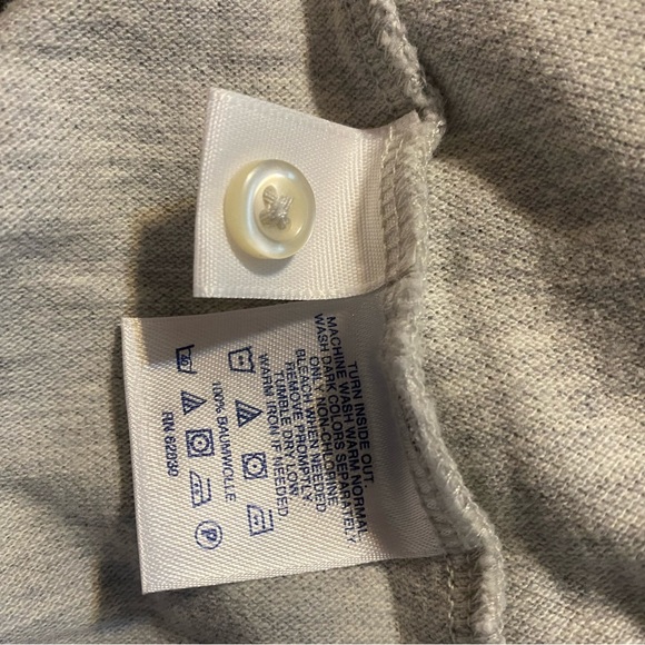 Lands’ End 100% Cotton Heather Gray Heathered Light Grey Short Sleeve Polo XS - Picture 5 of 6